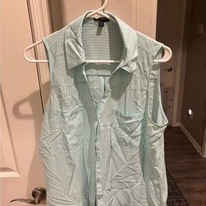 Express Light Blue Sleeveless women Shirt
